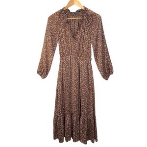 Zara Maxi Dress XS Sheer Floral Indie Boho Chic Fairy Grunge Forest Cottage